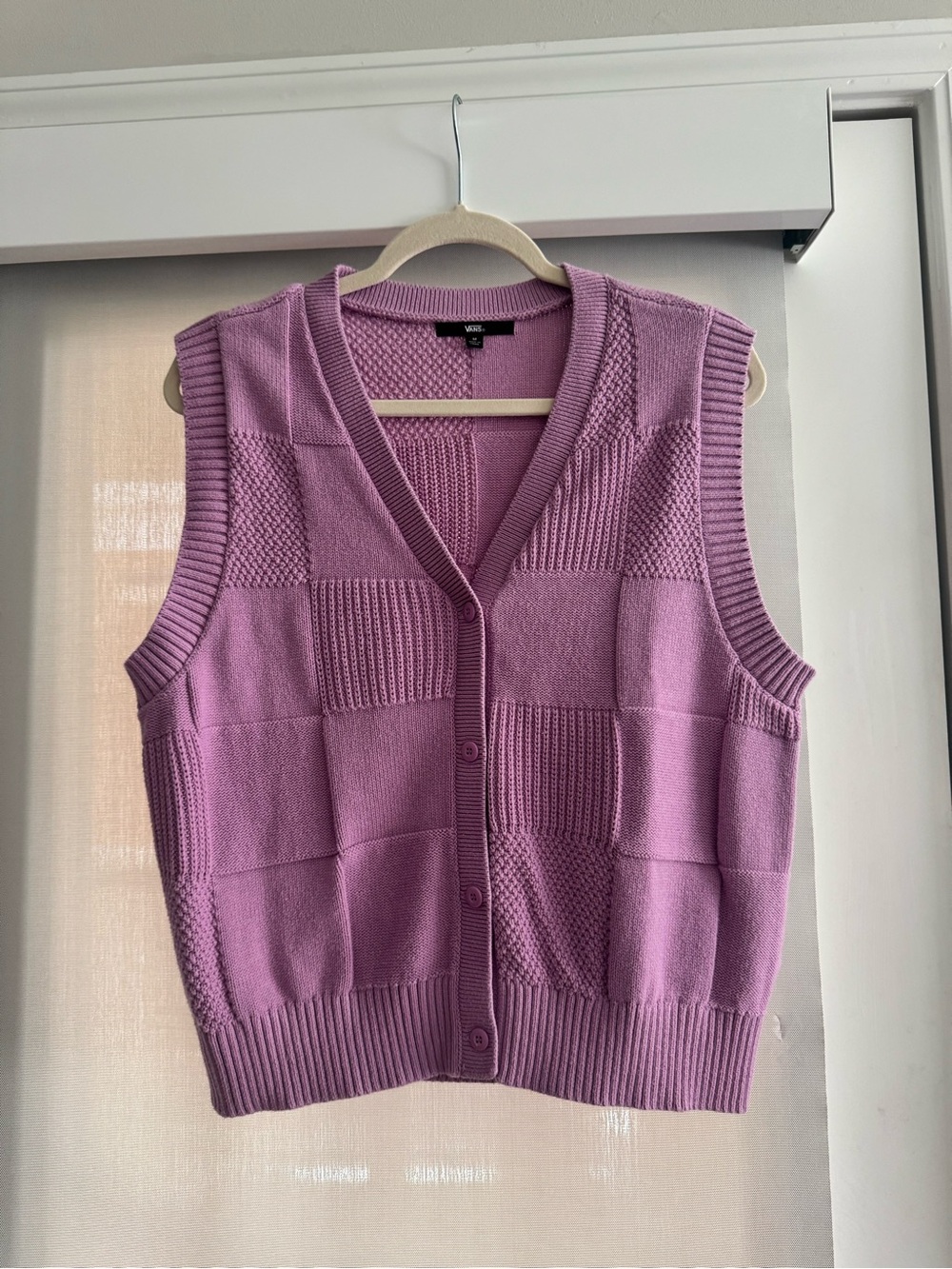Vans Lavender Knit Button-Front Sweater Vest
